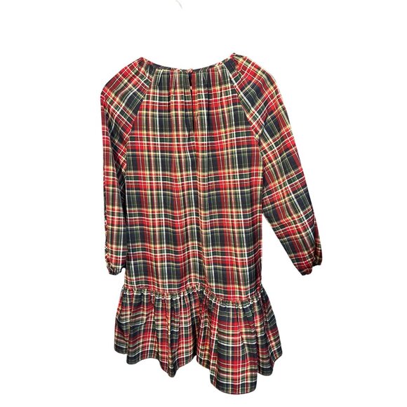 LDT Plaid Dress Size 8 Red & Green 3/4 Sleeve Checkered Pattern - Picture 4 of 4